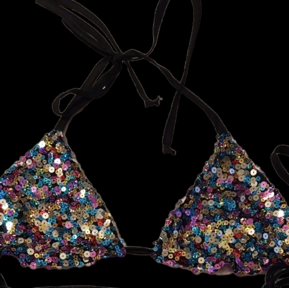 It's festival time get ready w/sequins two piece purple Bikini 👙 - Picture 9 of 10